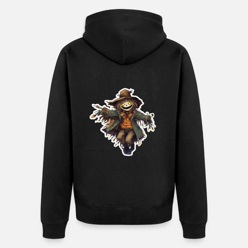 Vogelscheuche Hellowween Vogelscheuchen Kostüm - Unisex Premium Bio Zip Hoodie - Schwarz
