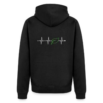 Veganism Heartbeat Vegans Plant-Based Vegan - Unisex Premium Organic Zip Hoodie - black - Back - Nico (187cm)