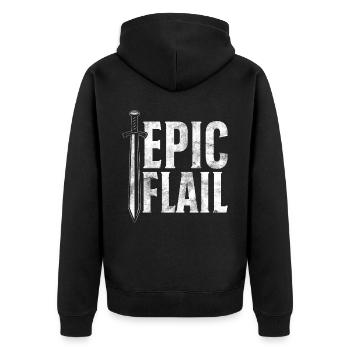 Lustiges Larp Live-Action-Rollenspiel - Unisex Premium Bio Zip Hoodie - Schwarz - Hinten - Nico (187cm)
