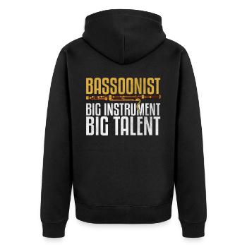 Lustiger Fagottist - Unisex Premium Bio Zip Hoodie - Schwarz - Hinten - Nico (187cm)