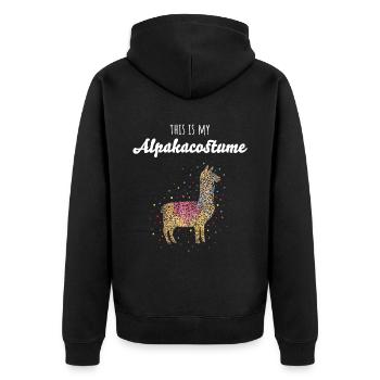 Carnival Carnival Confetti Alpaca Costume Replacement - Unisex Premium Organic Zip Hoodie - black - Back - Nico (187cm)