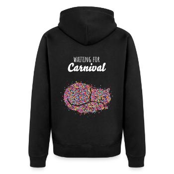 Carnival Carnival Confetti Cat Cat Lover - Unisex Premium Organic Zip Hoodie - black - Back - Nico (187cm)