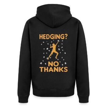 Bouldering Bouldering Climbing Boulderer Bouldering - Unisex Premium Organic Zip Hoodie - black - Back - Nico (187cm)