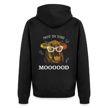 Pas dans Moooood Cow Cow Farmer - Veste à capuche bio Premium Unisexe - noir - Dos - Nico (187cm)