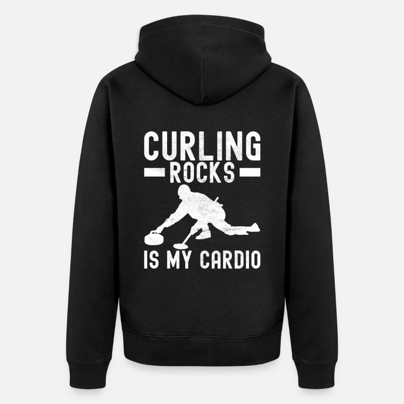 Joueurs de curling - Veste à capuche bio Premium Unisexe - noir