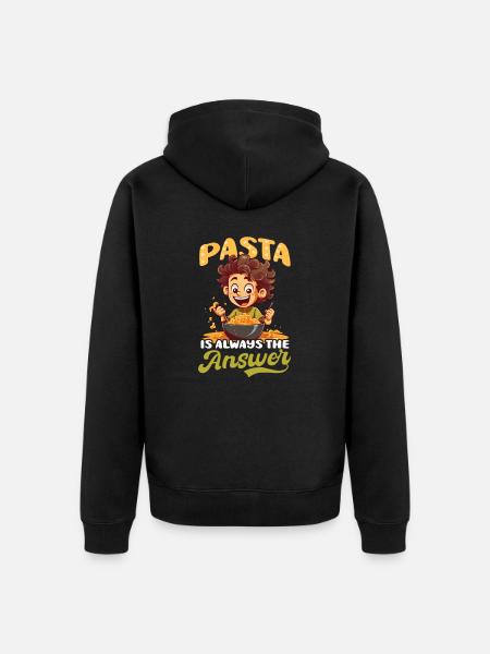 Pasta Lover Pasta Is Answer - Unisex Premium Organic Zip Hoodie - black
