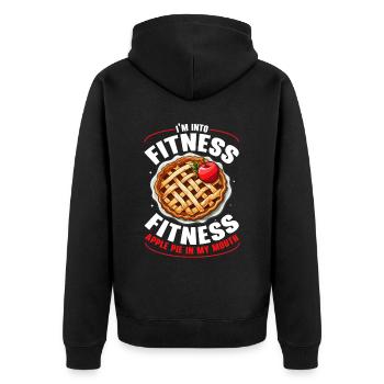 Apfelkuchen Dessert Lebensmittelliebhaber Feinschmecker Amerikanischer Bäcker - Unisex Premium Bio Zip Hoodie - Schwarz - Hinten - Nico (187cm)