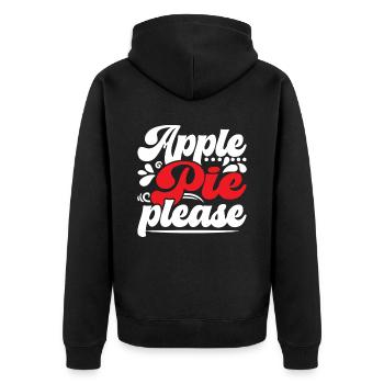Apfelkuchen Dessert Lebensmittelliebhaber Feinschmecker Amerikanischer Bäcker - Unisex Premium Bio Zip Hoodie - Schwarz - Hinten - Nico (187cm)