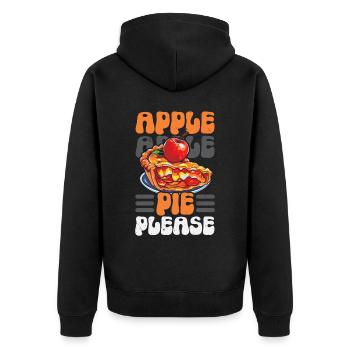 Apfelkuchen Dessert Lebensmittelliebhaber Feinschmecker Amerikanischer Bäcker - Unisex Premium Bio Zip Hoodie - Schwarz - Hinten - Nico (187cm)
