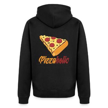Pizzaholic pizzaholic slice pizza cadeau - Veste à capuche bio Premium Unisexe - noir - Dos - Nico (187cm)