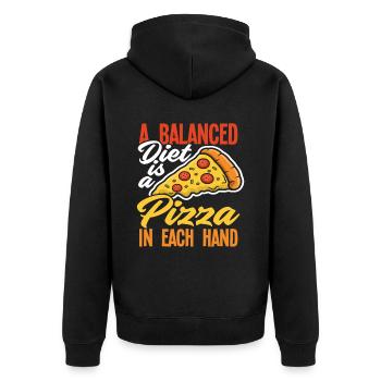 Amateur de pizza - Veste à capuche bio Premium Unisexe - noir - Dos - Nico (187cm)