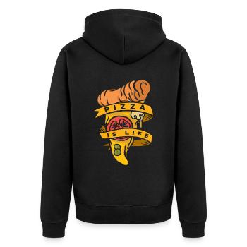 Pizza Life - Veste à capuche bio Premium Unisexe - noir - Dos - Nico (187cm)