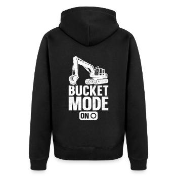 Funny Excavator Driver Heavy Equipment HEO - Unisex Premium Organic Zip Hoodie - black - Back - Nico (187cm)