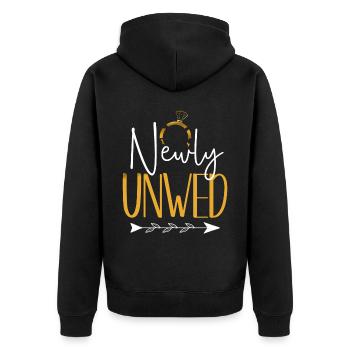 Happy Divorce Party Newly Unwed - Unisex Premium Organic Zip Hoodie - black - Back - Nico (187cm)