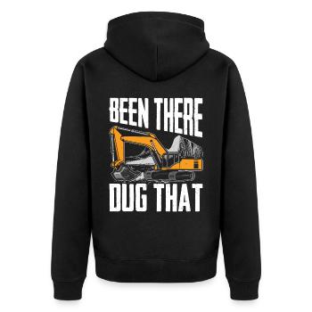 Lustiger Baggerführer HEO - Unisex Premium Bio Zip Hoodie - Schwarz - Hinten - Nico (187cm)