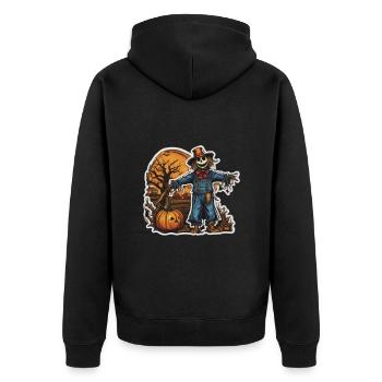 Vogelscheuche Halloween Vogelscheuchen Kostüm - Unisex Premium Bio Zip Hoodie - Schwarz - Hinten - Nico (187cm)