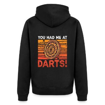 Darts You Had Me At Darts Bullseye Dart Player - Veste à capuche bio Premium Unisexe - noir - Dos - Nico (187cm)