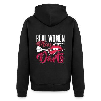 Darts Real Women Play Darts Bullseye Dart Player - Veste à capuche bio Premium Unisexe - noir - Dos - Nico (187cm)