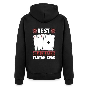 Classic Blackjack Meilleur joueur de Blackjack Gambling - Veste à capuche bio Premium Unisexe - noir - Dos - Nico (187cm)
