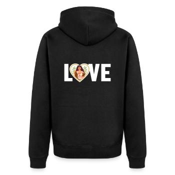 Vegan Love Vegan Vegans Plant-Based Vegetarian - Unisex Premium Organic Zip Hoodie - black - Back - Nico (187cm)