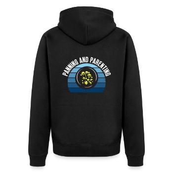 Goldwaschen und Elternschaft -Goldwaschen - Unisex Premium Bio Zip Hoodie - Schwarz - Hinten - Nico (187cm)