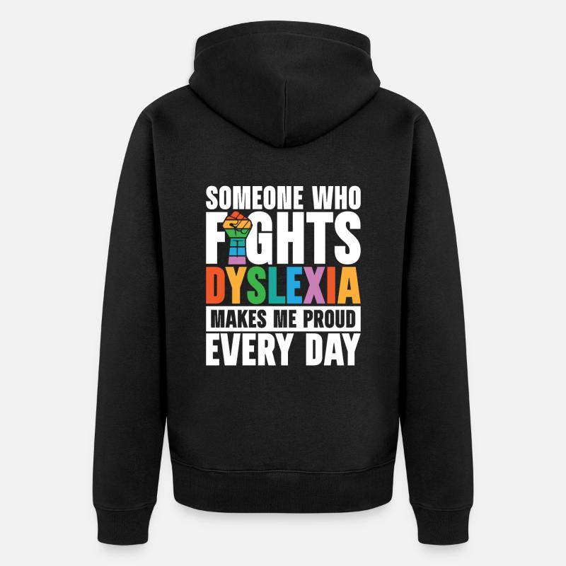 Dyslexie Enseignant Dyslexique - Veste à capuche bio Premium Unisexe - noir