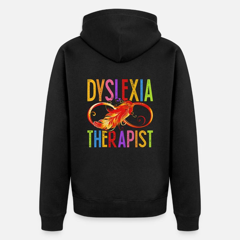 Dyslexie Thérapeute Dyslexique - Veste à capuche bio Premium Unisexe - noir