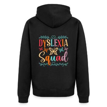 Dyslexie Dyslexie Dyslexie Escouade - Veste à capuche bio Premium Unisexe - noir - Dos - Nico (187cm)
