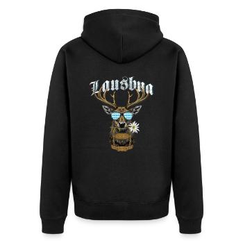 Lausbua T-Shirt Men's Traditional Shirt Traditional Shirt - Unisex Premium Organic Zip Hoodie - black - Back - Nico (187cm)