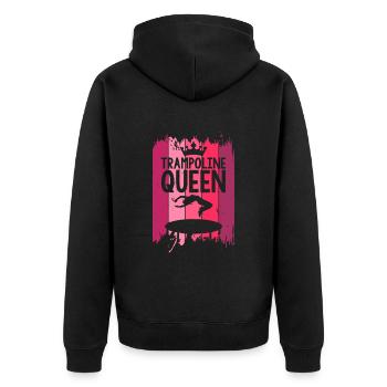 Trampoline Queen Trampolin - Unisex Premium Bio Zip Hoodie - Schwarz - Hinten - Nico (187cm)