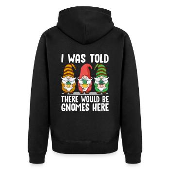 Funny garden gnome gardening dwarf garden - Unisex Premium Organic Zip Hoodie - black - Back - Nico (187cm)