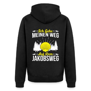 Jakobsweg Für Pilger Wanderer Pilgerweg Camino de - Unisex Premium Bio Zip Hoodie - Schwarz - Hinten - Nico (187cm)