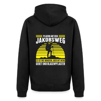 Jakobsweg Für Pilger Wanderer Pilgerweg Camino de - Unisex Premium Bio Zip Hoodie - Schwarz - Hinten - Nico (187cm)