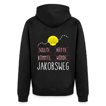 Jakobsweg Für Pilger Wanderer Pilgerweg Camino de - Unisex Premium Bio Zip Hoodie - Schwarz - Hinten - Nico (187cm)