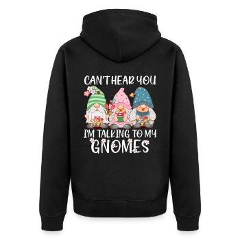 Funny garden gnome gardening dwarf garden - Unisex Premium Organic Zip Hoodie - black - Back - Nico (187cm)