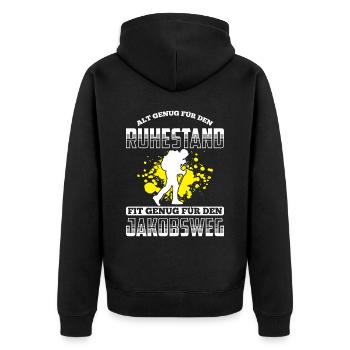 Jakobsweg Für Pilger Wanderer Pilgerweg Camino de - Unisex Premium Bio Zip Hoodie - Schwarz - Hinten - Nico (187cm)