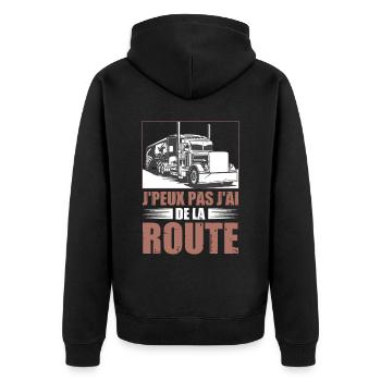 Fête des Pères Papa Poids Lourd Camion Routier - Veste à capuche bio Premium Unisexe - noir - Dos - Nico (187cm)