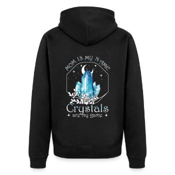 Funny Gemstone Chakra Healer Spiritual - Unisex Premium Organic Zip Hoodie - black - Back - Nico (187cm)