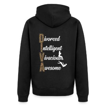 Happy Divorce Party Divorced - Unisex Premium Organic Zip Hoodie - black - Back - Nico (187cm)