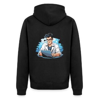 Analyste de données en science des données - Veste à capuche bio Premium Unisexe - noir - Dos - Nico (187cm)