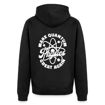 Physique Physiciens Physique quantique - Veste à capuche bio Premium Unisexe - noir - Dos - Nico (187cm)