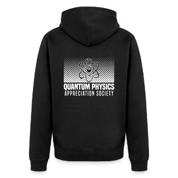 Physik Phyiker Gesellschaft Quantenphysik - Unisex Premium Bio Zip Hoodie - Schwarz - Hinten - Nico (187cm)