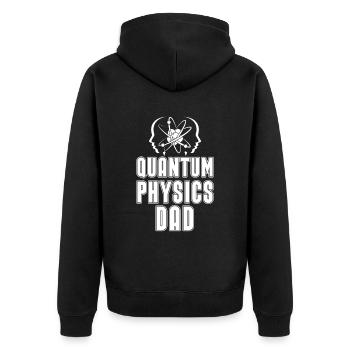 Physik Phyiker Papa Quantenphysik - Unisex Premium Bio Zip Hoodie - Schwarz - Hinten - Nico (187cm)