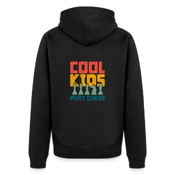 Chess Chess Board Checkmate Chess Player - Unisex Premium Organic Zip Hoodie - black - Back - Nico (187cm)