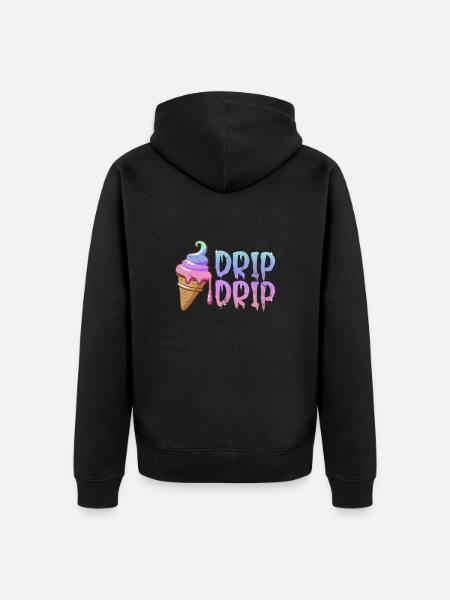 Eiscreme - Unisex Premium Bio Zip Hoodie - Schwarz