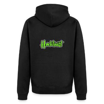 Hacker Coder Computerfreak Nerd Hacking Geschenk - Unisex Premium Bio Zip Hoodie - Schwarz - Hinten - Nico (187cm)
