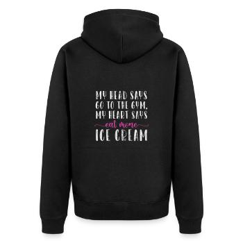 Eiscreme - Unisex Premium Bio Zip Hoodie - Schwarz - Hinten - Nico (187cm)