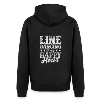 Linedance - Unisex Premium Bio Zip Hoodie - Schwarz - Hinten - Nico (187cm)