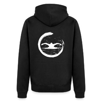 Swimmers swim swim - Unisex Premium Organic Zip Hoodie - black - Back - Nico (187cm)