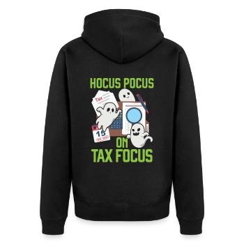 Hocus-pocus sur le comptable fiscal Halloween - Veste à capuche bio Premium Unisexe - noir - Dos - Nico (187cm)